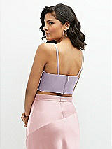 Rear View Thumbnail - Lilac Haze Satin Mix-and-Match Draped Midriff Top