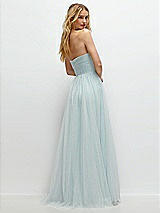 Rear View Thumbnail - Mist Strapless Twist Cup Tulle Corset Dress with Full Maxi Skirt