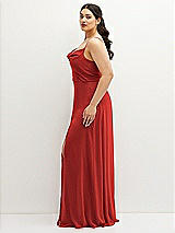 Side View Thumbnail - Poppy Red Soft Cowl-Neck A-Line Maxi Dress with Adjustable Straps