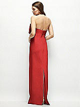 Alt View 4 Thumbnail - Poppy Red Strapless Satin Column Maxi Dress with Oversized Handcrafted Bow