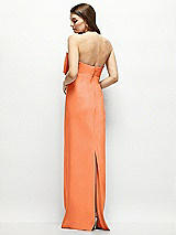 Alt View 4 Thumbnail - Portofino Orange Strapless Satin Column Maxi Dress with Oversized Handcrafted Bow