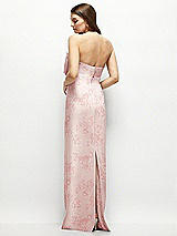 Alt View 4 Thumbnail - Bow And Blossom Print Strapless Floral Satin Column Maxi Dress with Oversized Bow