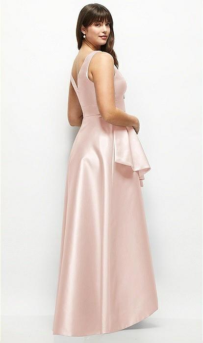 knee length dresses for ladies Off-Shoulder Ruched A-Line Layered Satin Formal Prom Dress with Slit –  Modsele
