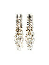 Side View Thumbnail - White Waterfall Drop Crystal Earrings
