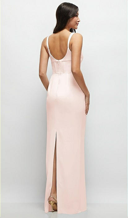 crepe and velvet bridesmaid dress with open back Dakota Crepe Dress main image 1