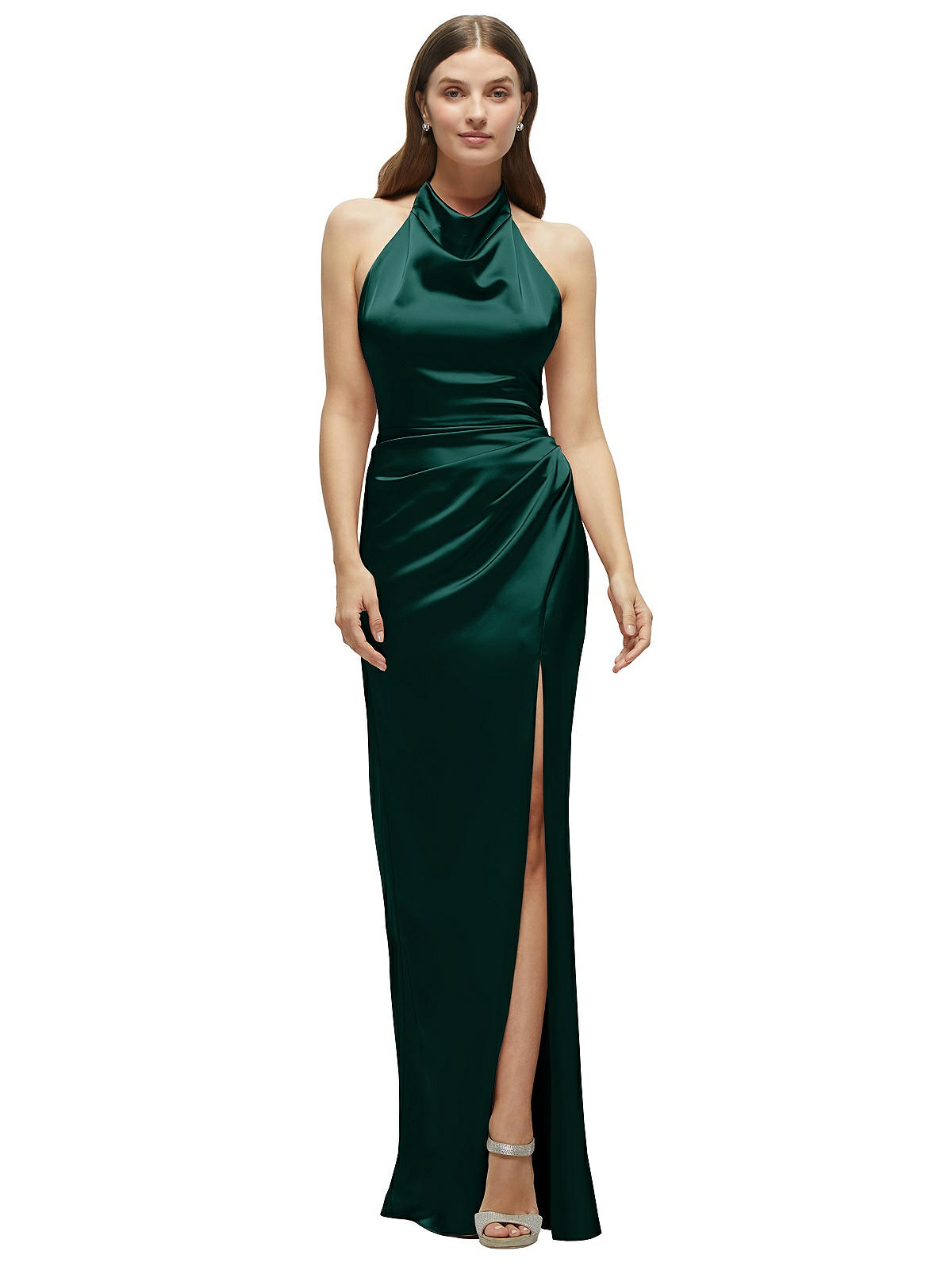 navy blue dress for baby girl Laretta Cowl Neck Backless Maxi Dress – edikted main image 0