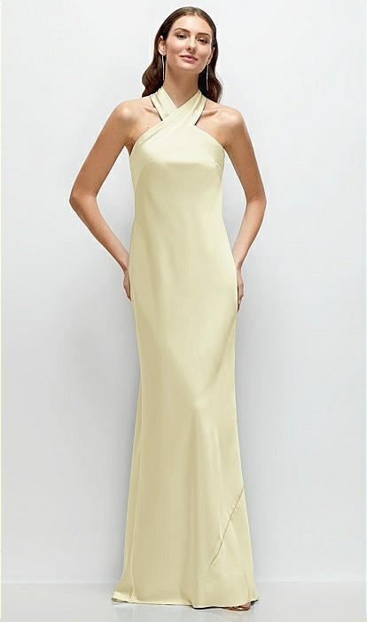 princess polly baby blue dress After Six Women's Bias Cut Stretch Satin Charmeuse Gown - Green