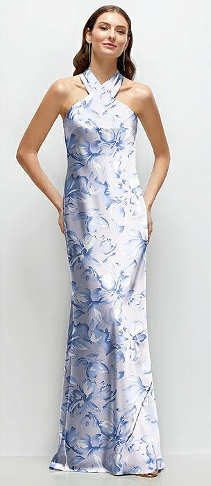Floral Halter Bridesmaid Dresses