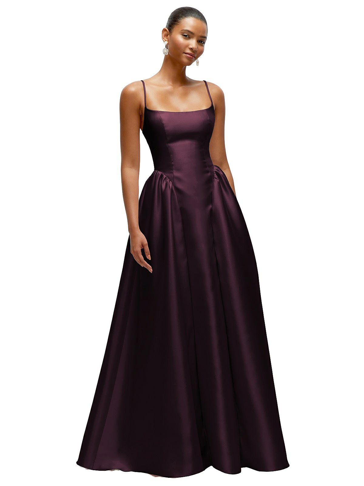 Sleeveless Satin Gown in Purple Sleeveless Satin Gown in Purple