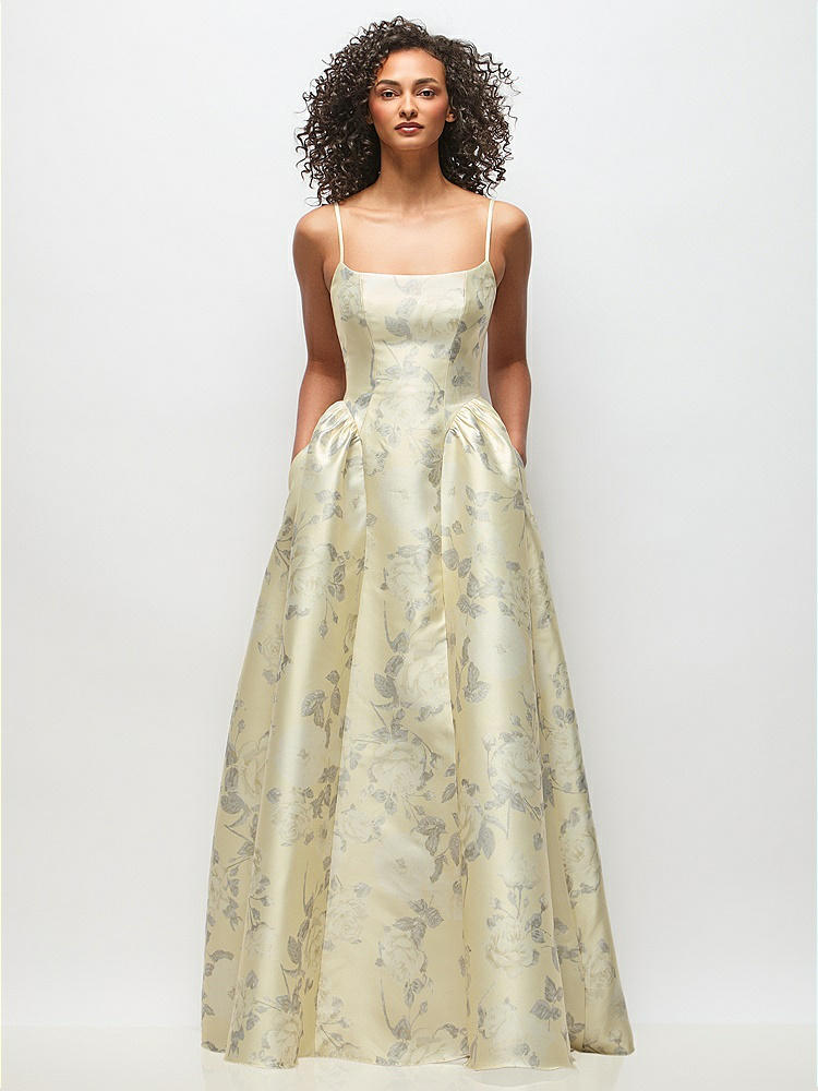 美品✨セオリー CRUSHED SATIN ブルゾン お家洗い可 ネイビー S Scoop Neck Inset Corset Floral Satin Maxi Bridesmaid Dress With