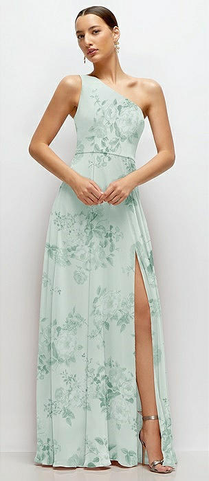 mint green damas dresses Lace Illusion Top A-line Short Dress with Beaded Waist GLGS2375
