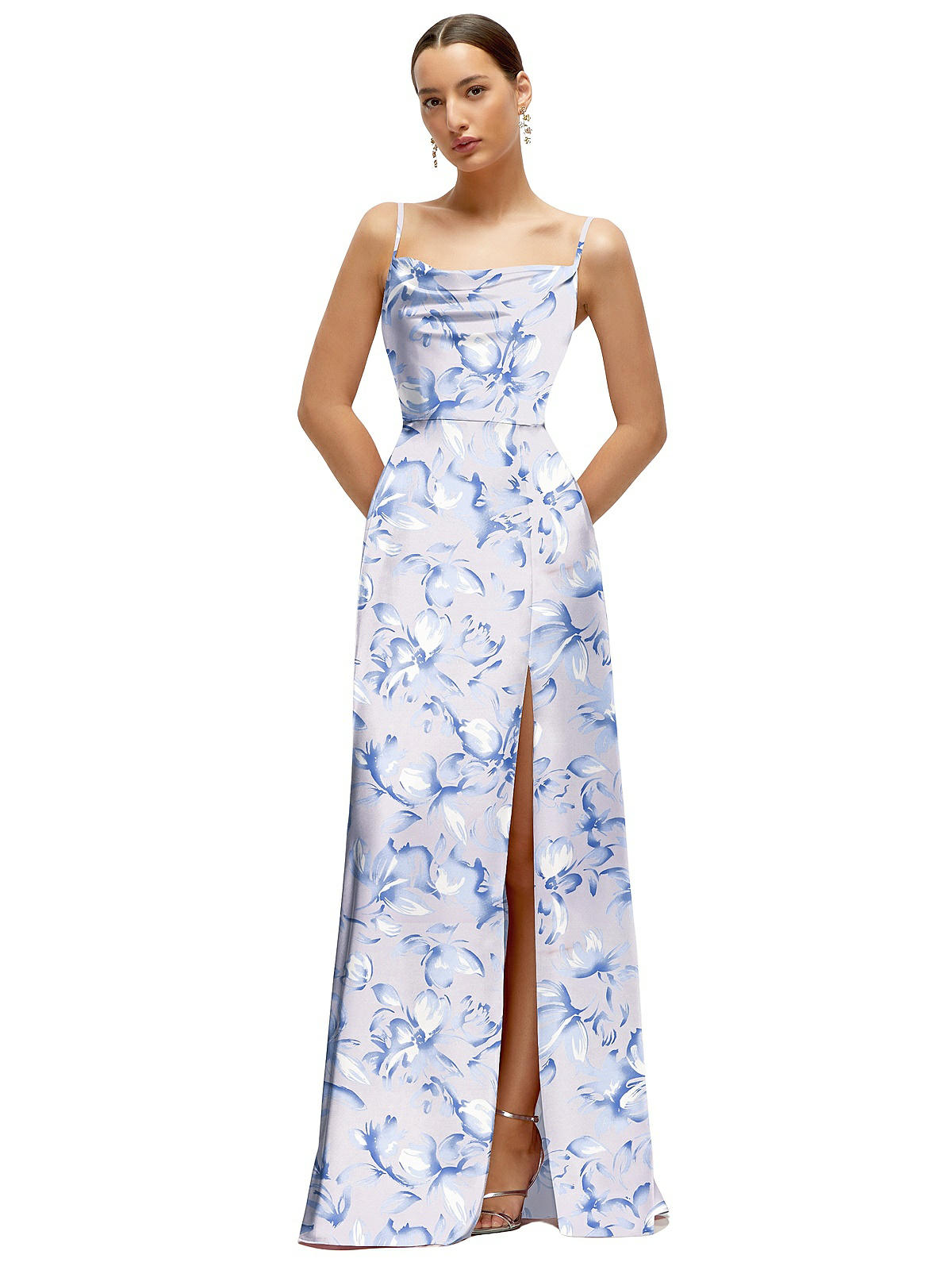 silk slip dress Teal Maxi Slip Dress