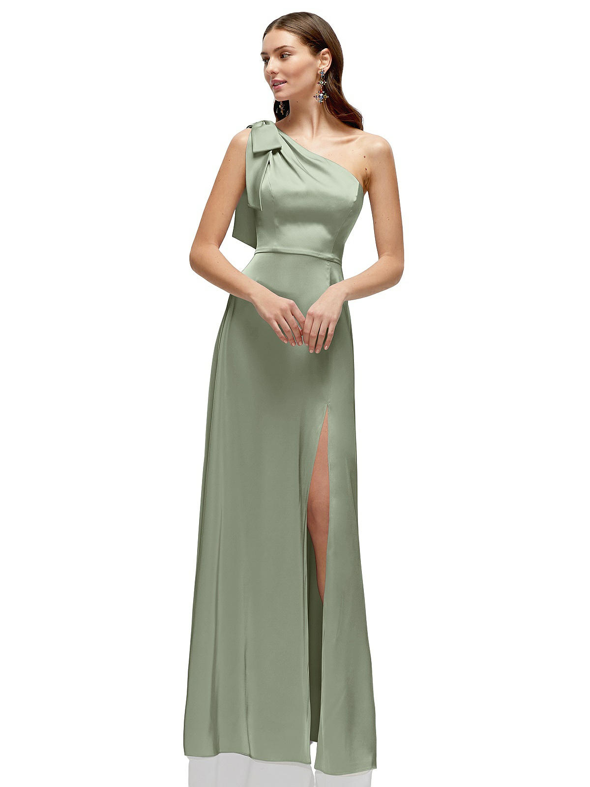 slim fit dress slacks Coralie Maxi Gown in Sage Green