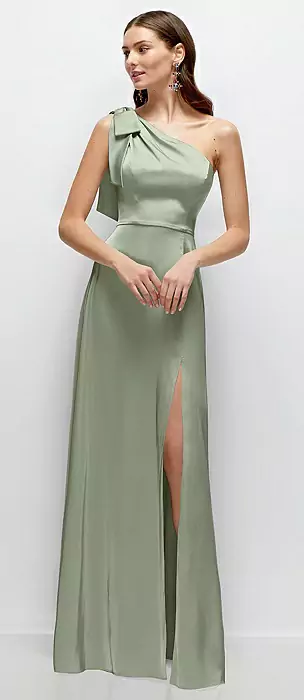 green emerald velvet dress Six Stories Green Twist Back Satin Flower Girl Dress US 4 Womens main image 1