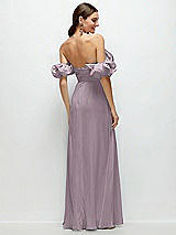 Side View Thumbnail - Lilac Dusk Dramatic Ruffle Edge Strap Chiffon Maxi Dress