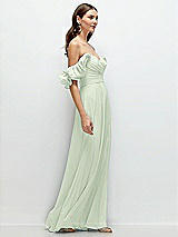 Rear View Thumbnail - Mint Green Dramatic Ruffle Edge Strap Chiffon Maxi Dress