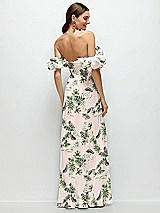 Side View Thumbnail - Palm Beach Print Dramatic Ruffle Edge Strap Chiffon Maxi Dress