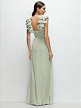 Alt View 2 Thumbnail - Celadon Dramatic Ruffle Edge Strap Chiffon Maxi Dress