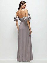 Side View Thumbnail - Cashmere Gray Dramatic Ruffle Edge Strap Chiffon Maxi Dress