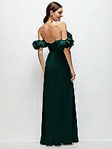 Side View Thumbnail - Evergreen Dramatic Ruffle Edge Strap Chiffon Maxi Dress