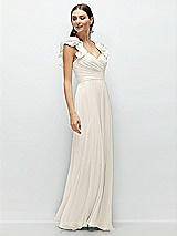 Alt View 3 Thumbnail - Ivory Dramatic Ruffle Edge Strap Chiffon Maxi Dress