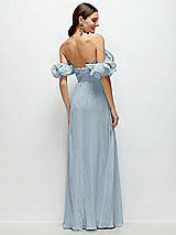 Side View Thumbnail - Mist Dramatic Ruffle Edge Strap Chiffon Maxi Dress
