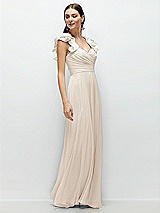 Alt View 3 Thumbnail - Oat Dramatic Ruffle Edge Strap Chiffon Maxi Dress