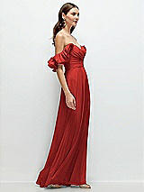 Rear View Thumbnail - Poppy Red Dramatic Ruffle Edge Strap Chiffon Maxi Dress