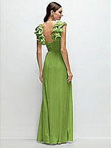 Alt View 2 Thumbnail - Peridot Green Dramatic Ruffle Edge Strap Chiffon Maxi Dress