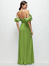 Side View Thumbnail - Peridot Green Dramatic Ruffle Edge Strap Chiffon Maxi Dress