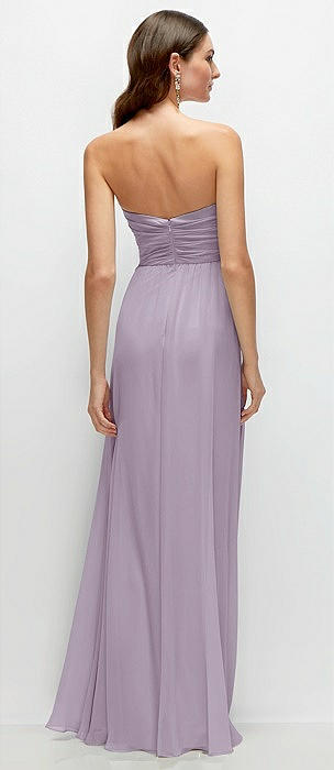 silk lavender bridesmaid dresses Satin V-neck Bridesmaid Dress Dusty Rose / 16