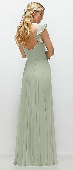 dessy celadon bridesmaid dress Daria Draped Chiffon Maxi Dress / Light Lilac | MESHKI main image 0