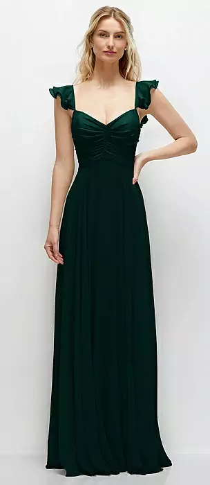 green emerald velvet dress Twist Back Satin Bridesmaid Dress - Moss Green main image 1