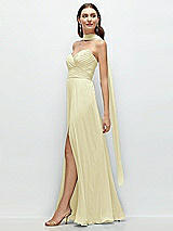 Front View Thumbnail - Butter Yellow Skinny Chiffon Scarf