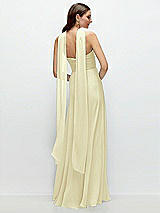 Rear View Thumbnail - Butter Yellow Skinny Chiffon Scarf