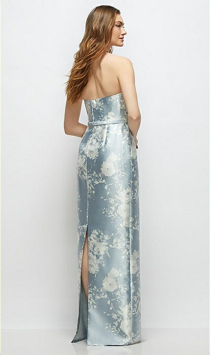 david's bridal blue floral dress Pretty Mermaid Strapless Navy Blue Prom Dresses With Ruffle Long Eveni –  formalgowns main image 0