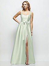 Side View Thumbnail - Mint Green Scoop-Neck Tank Bodice Maxi Dress with Full Skirt