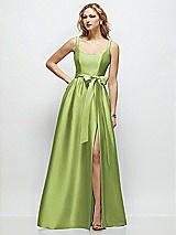 Side View Thumbnail - Mojito Scoop-Neck Tank Bodice Maxi Dress with Full Skirt