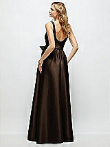 Rear View Thumbnail - Espresso Scoop-Neck Tank Bodice Maxi Dress with Full Skirt
