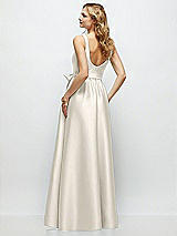 Rear View Thumbnail - Ivory Scoop-Neck Tank Bodice Maxi Dress with Full Skirt