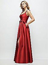 Front View Thumbnail - Poppy Red Scoop-Neck Tank Bodice Maxi Dress with Full Skirt