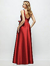 Rear View Thumbnail - Poppy Red Scoop-Neck Tank Bodice Maxi Dress with Full Skirt
