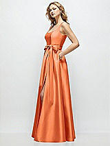 Front View Thumbnail - Portofino Orange Scoop-Neck Tank Bodice Maxi Dress with Full Skirt