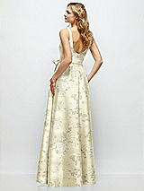 Rear View Thumbnail - Butter Yellow Floral Floral Scoop-Neck Tank Bodice Maxi Dress with Full Skirt