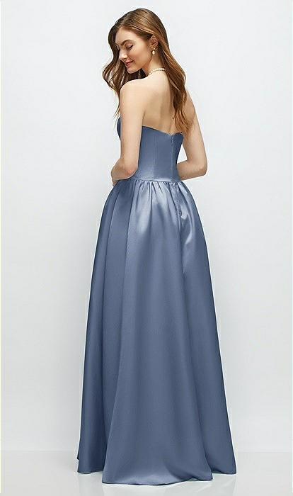 strapless drop waist prom dress WL016 - Strapless Drop Waist Cascading Wedding Dress - Andrea & Leo