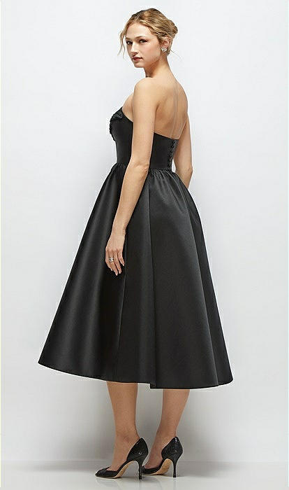 black dress dolce & gabbana DOLCE & GABBANA BLACK CORSET DRESS WITH ROSE PRINT main image 1