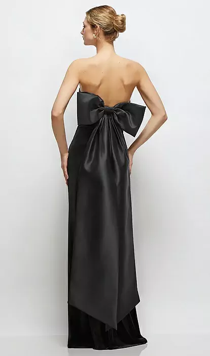 After Six Women's Back Bow Strapless Velvet Gown - Black - Gowns After Six Women's Back Bow Strapless Velvet Gown - Black - Gowns