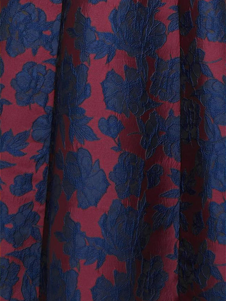 Front View - Burgundy Midnight Floral Heritage Floral Jacquard Fabric by the Yard