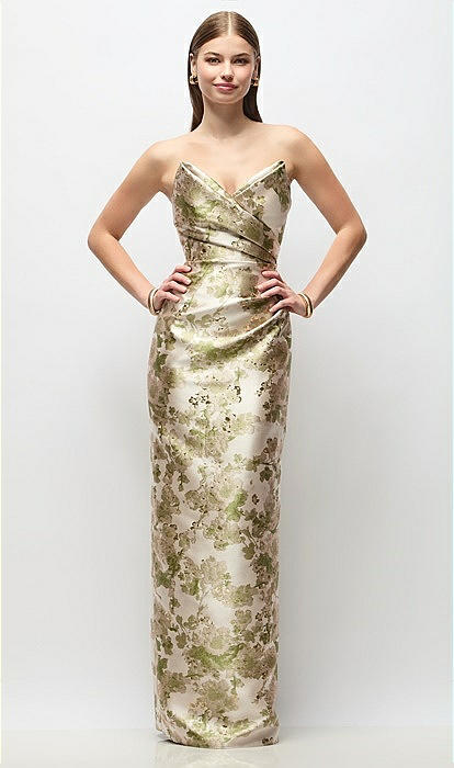 princess polly baby blue dress Bhldn Strapless Corset Jacquard A-Line Maxi Dress In White Dahlia - 45% Off main image 0