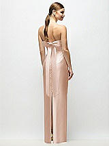 Side View Thumbnail - Cameo Strapless Cuff Satin Maxi Dress with Column Skirt & Back Bow 